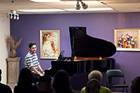 Adult student performing piano